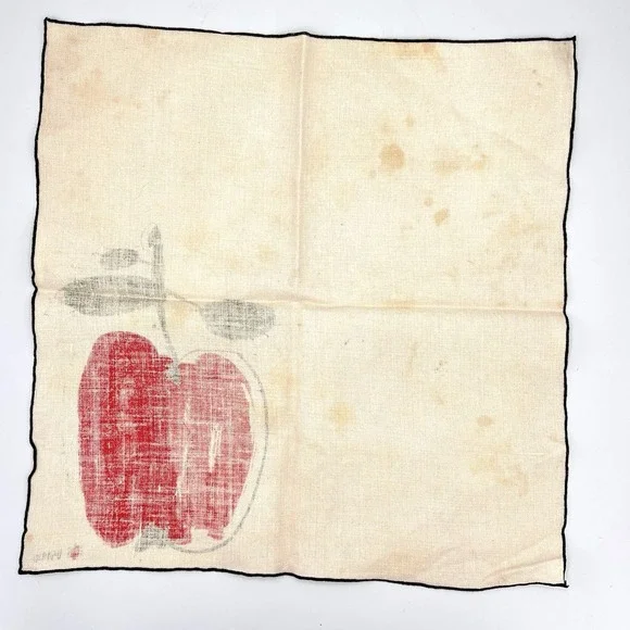 Vintage Vera Neumann Red Apple Linen Cotton napkins Set of 4 - Picture 6 of 12